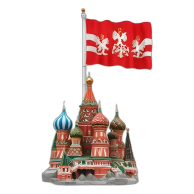 the flag of the city of Moscow with St. George on a red background sticker