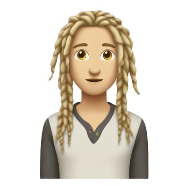 white person with dreds which are dark on the roots and blonde on the tips sticker