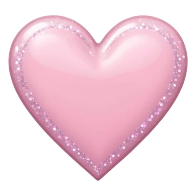 Pastel pink skinny heart with sparkle sticker
