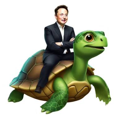 elon musk riding a turtle sticker