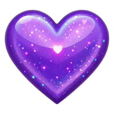 glitter heart with neon purple sparkles sticker