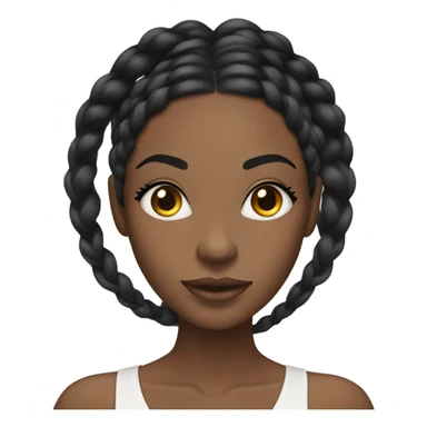 black woman with black braids and lash extensions  sticker