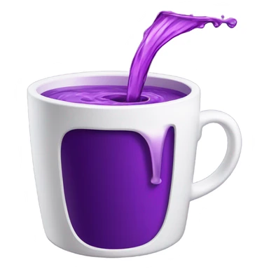purple drink pouring out of a white cup sticker