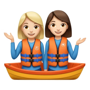 two girls on a boat sticker