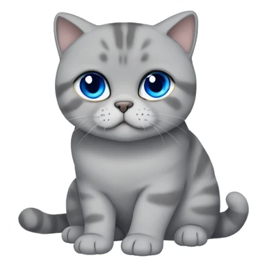Grey Scottish fold with broken ears cuddling with beige British shorthair with blue eyes  sticker