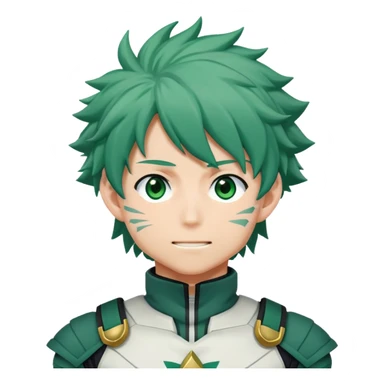 Izuku Midoriya (Deku) from My Hero Academia with green hair and hero costume sticker