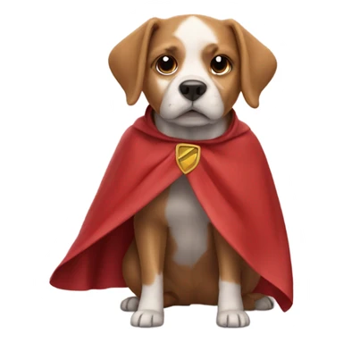 Dog wearing cape sticker