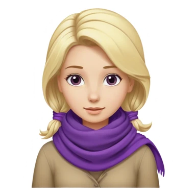 Blonde lady with a purple scarf in her hair sticker