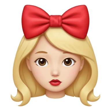 kissy face with bow sticker