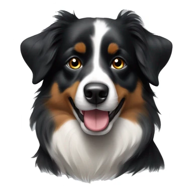 Small black australian shepherd dog with paintbrush and paint  sticker