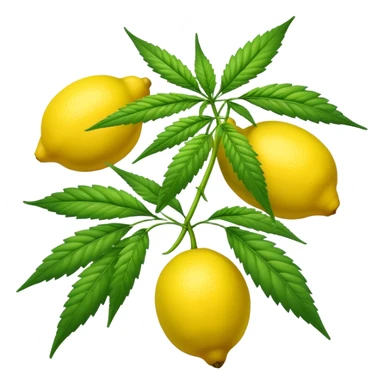 Marijuana plant with lemons sticker
