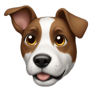 Dog with one hanging ear, black white and brown sticker