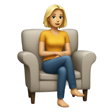 white woman sitting on chair  sticker