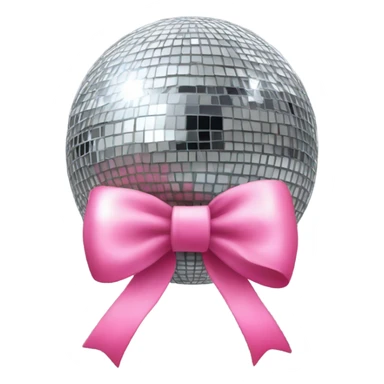 Mirrorball with pink bow on top sticker
