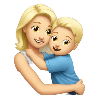 baby boy hug mommy blonde sticker