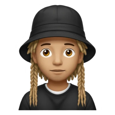 dreadlocks Street artist with black bucket hat sticker