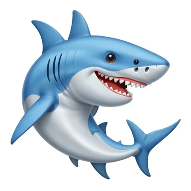 Un tiburón con zapatillas azules puestas sticker