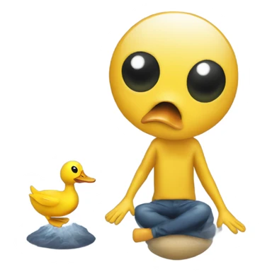 Alien abducting duck sticker