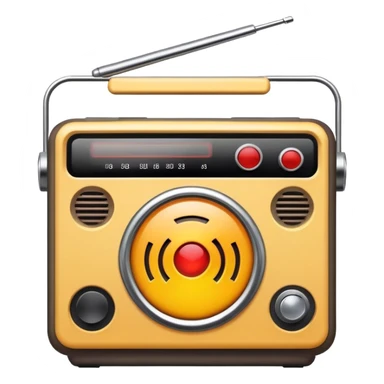 A radio with a hazard circle through it  sticker