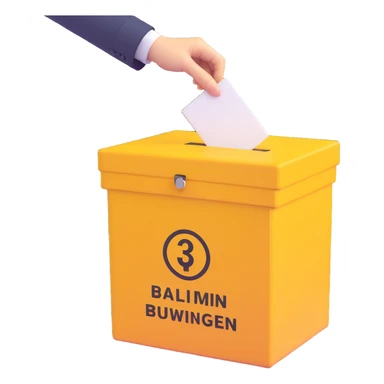 3D ballot box with Admin Bewerbungen sign sticker