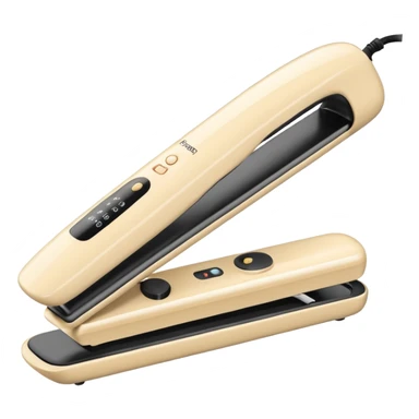 White color Hair straightener sticker