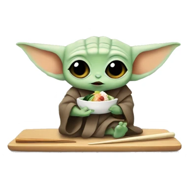 Baby Yoda eating sushi sticker