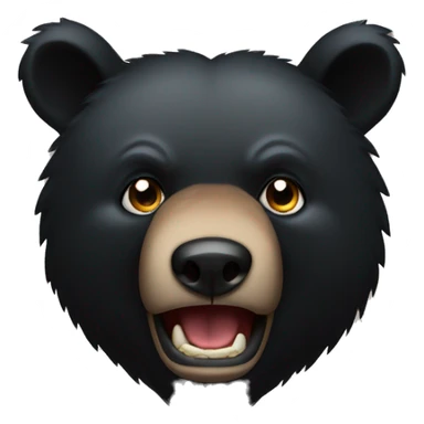 The fierce expression of a black bear  sticker