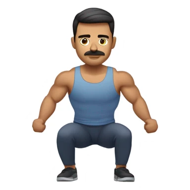 Hombre musculoso haciendo sentadilla  sticker