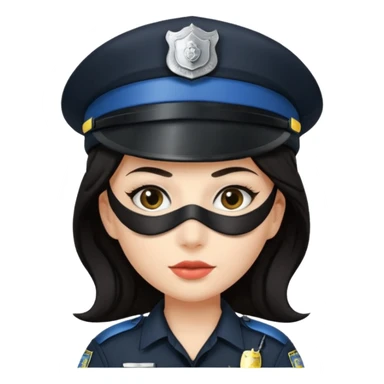 thief with police hat, thief mask, thief black dress. sticker