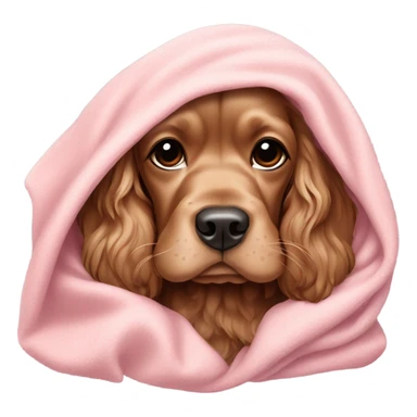 Cocker spaniel in a pink blanket sticker