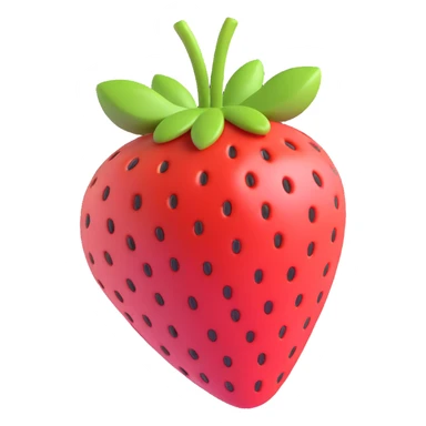 strawberry in Google emoji art style, slightly tilted sticker