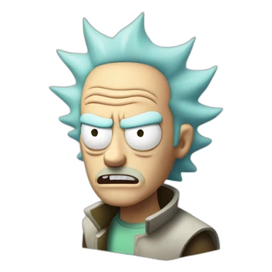 rick from rick and morty angry sticker