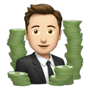 Elon Musk in a maison dit à money sticker