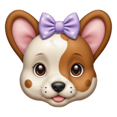 Winner puppy with spots and bows on her ears sticker