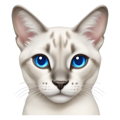 White lynx point Siamese cat with grey ears and blue eyes  sticker