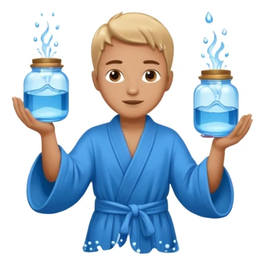 Water bearer holding do jars and spiking water inspired by aquarius sign sticker