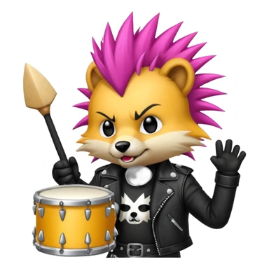 drummer animal punk sticker