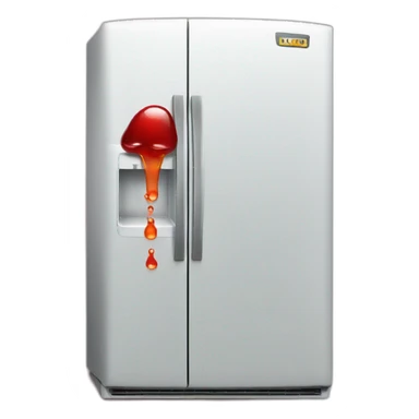 a refrigerator leaking red jelly sticker