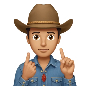 cara de vaquero sacando el dedo corazon sticker