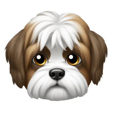 Shitzu white brown  sticker