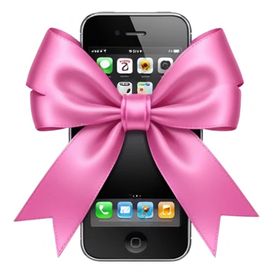 pink iphone with ribbon sticker