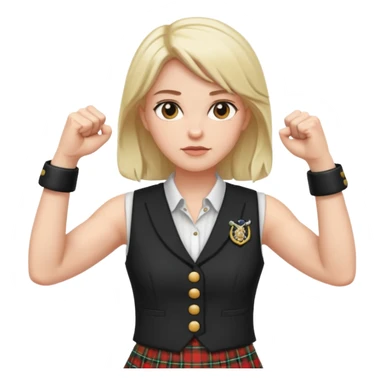 Scottish woman with fists up sticker