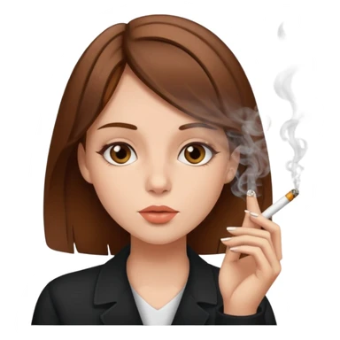 Brown hair girl smoking a joint sticker