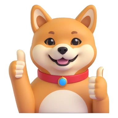 shiba inu showing thumbs up sticker
