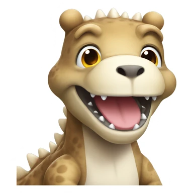 A dino cute as a Teddy bear with white hearts all around sticker