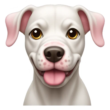 bull terier dog with pink nose sticker