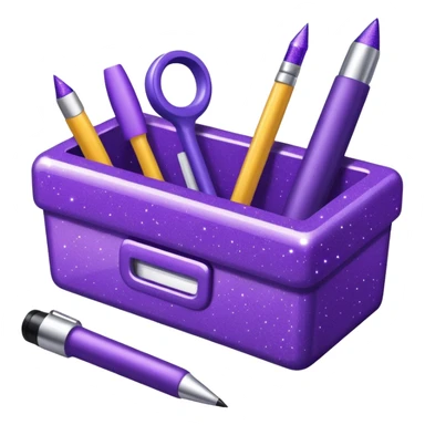 Purple Glitter office tools sticker