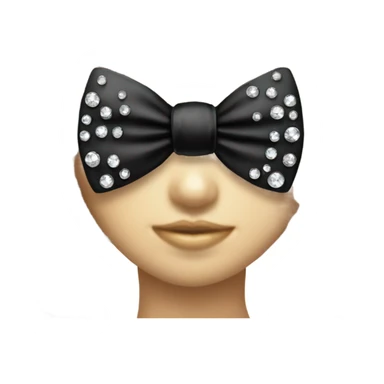 Elegant black bow with rhinestones  sticker