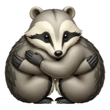 Two badgers hugging for comfort sticker