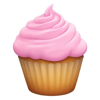 pastel pink cupcake, with colorful frosting sticker